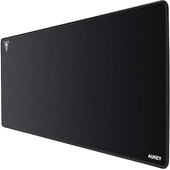 AUKEY Gaming Mouse Pad Large XXL (35.4×15.75×0.15in) Thick Extended Mouse Mat Non-Slip Spill-Resistant Desk Pad with Special-Textured Surface, Anti-Fray Stitched Edges for Keyboard, PC - Black