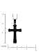 Cross Necklace for Men with Large Pendant and 24 Inch Curb Chain (Black)