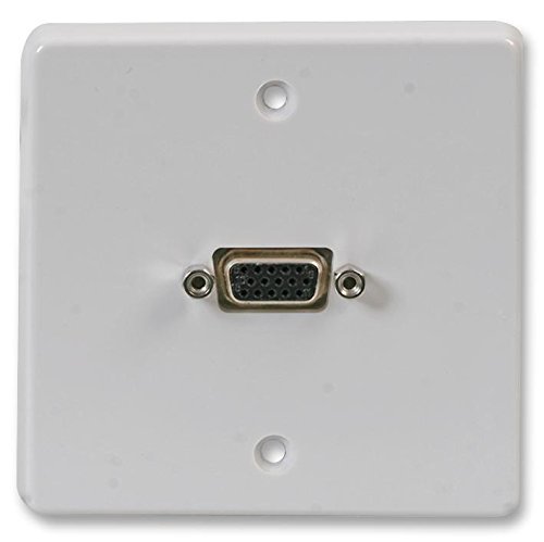 PRO SIGNAL 1 Gang Multimedia Wallplate, 15 Pin VGA Monitor Socket, White – Fits UK Standard Outlet, White Plastic Housing – PELR0071