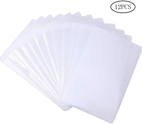 Color Scissor 12 Pieces Clear PVC Card Holder Protector, Transparent Soft Waterproof Card Protector Sleeves for ID Credit Card Business Card