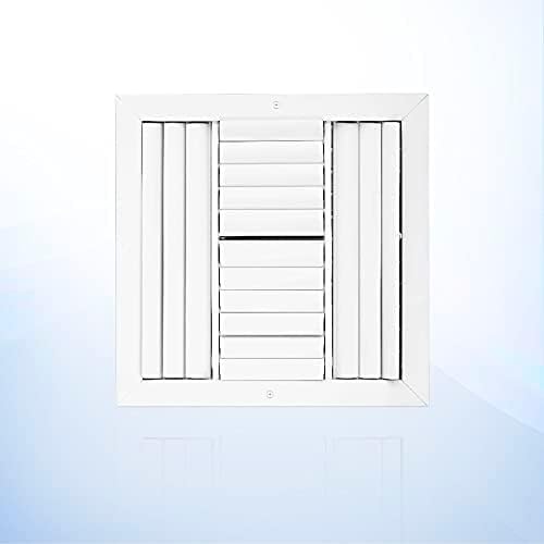 Registers, Grilles & Vents - LAMINAIRE 12 x 12 inch Ceiling Vent Cover in Aluminum, Air Diffuser HVAC air Supply Vent. 4 Way air Direction with Adjustable Curved Blades. The Duct Hole Must Measure 12
