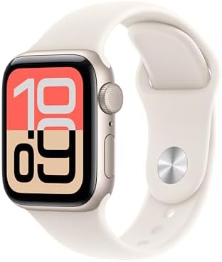 Apple Watch SE 3 [GPS 40mm] Smartwatch with Starlight Aluminum Case with Starlight Sport Band - S/M. Fitness and Sleep Trackers, Heart Rate Monitor, Always-On Display, Water Resistant