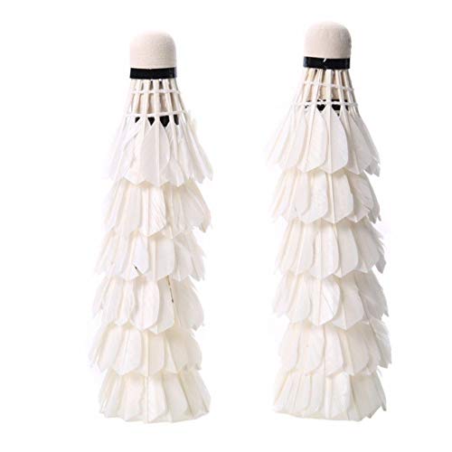 Alapaste 12-Pack Badminton Shuttlecocks Goose Feather Shuttlecocks Stable Durable Sports Training High Speed Badminton Birdies Balls,White - Thumbnail 5