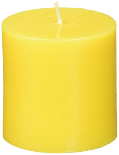 Zest Candle Pillar Candles, 3 by 3-Inch, Yellow Citronella