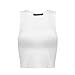 OThread Women's Basic Solid Scoop Neck Sleeveless Crop Tank Top(Large, OT018_White)