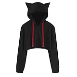 Sunhusing Women Long Sleeve Cat Ear Hooded Pullover