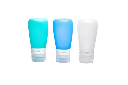 Silicone Travel Tubes - 3pk soft silicone travel bottles large (3oz) Leak proof TSA Approved