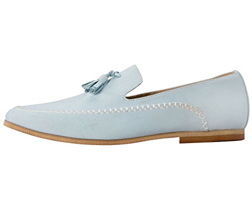 Amali Microfiber Faux Suede Moc Toe Men's Slip on Dress Shoe with Tassels