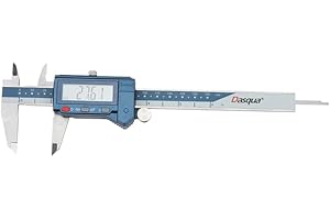 Dasqua 6" Digital Caliper Stainless Steel - IP54 Rated with Large Screen, in/mm/Fraction Conversion. High Precision ±0.001" Accuracy, Includes Protective Case