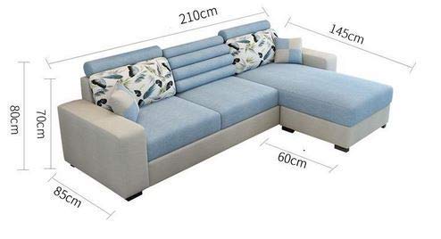 Lillyput Interio Hardwood Modern L Shape Fabric Sofa Cream And