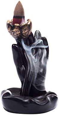 BETALA FRAGRANCE HAND SHAPE BACKFLOW INCENSE BURNER WITH 10 PCS BACKFLOW DHOOP CONES FOR MEDITATION, HOME DECOR, GIFT PURPOSE (SIZE 11CM X 7 CM X 6 CM)