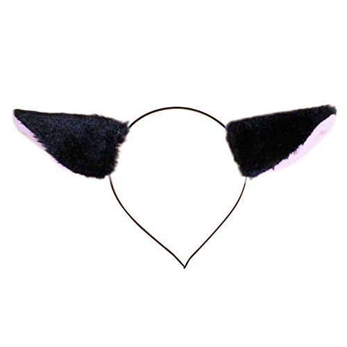 Mwfus Lovely Women Fox Ear Headband Faux Fur Headpiece Cosplay Party Hairband Accessory
