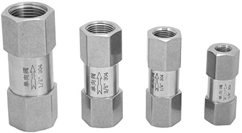 Hex Split Check Valve, One-Way Non-Return 304 Stainless Steel Check Valve, Tube Pipe Connector Tool Assorted Sizes 1/8" 1/4" 3/8" 1/2" BSPP (1/4”)