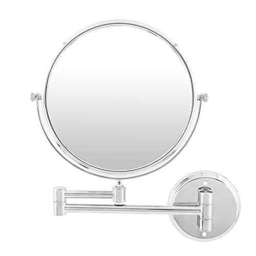 Lonffery 8 Inch Wall Mounted Makeup Mirror, 1×/3× Magnification Mirror for Bathroom, Chrome