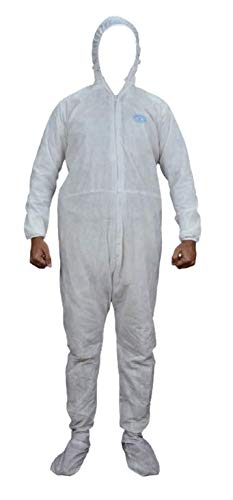 GREAT BIKERS GEAR Coveralls Suit with Hood, Elastic at Cuffs, Ankles and Waist,Zip Front Opening, Serged Seams for Spray Paint,Industrial