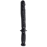 Doc Johnson Classic - The Manhandler - 14.5 Inch - 9.5 Inch Usable Length - Dildo with Handle - Black