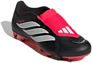 Unisex Club Fold-Over Tongue Firm Ground/Multi Ground Football Boots Shoes, Core Black/FTWR White/Lucid Red, 42 EU