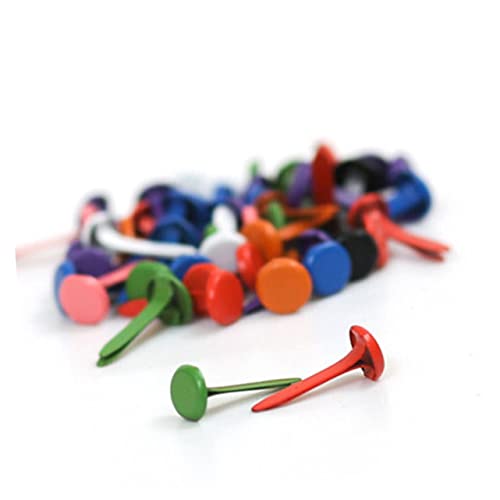 jojofuny 150Pcs Round Colorful Brads for DIY Crafts Safe Mini Fasteners for Scrapbooking Handmade Projects Random Colors for Creative Art Supplies