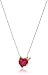 14k Yellow Gold Created Ruby Heart Devil Pendant Necklace with Diamond Accent, 18