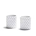 White Ceramic Candle Holders with Decorative Built-in Flameless Candles, Warm White LED Glow, Textured Pottery Holders, Indoor Use - Set of 2