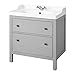 IKEA Hemnes/Rattviken Sink Cabinet with 2 Drawers Gray 692.071.16 Size 32 1/4x19 1/4x35