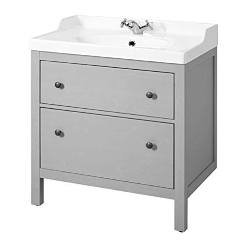 IKEA Hemnes/Rattviken Sink Cabinet with 2 Drawers Gray 692.071.16 Size 32 1/4x19 1/4x35