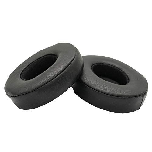 Accessory House Replacement Sheepskin Leather Ear Pads for Beats Solo 2 Wired and Solo 2 Solo 3 Wireless Headphones with Exclusive AHG Adhesive Tape (Black Sheepskin)