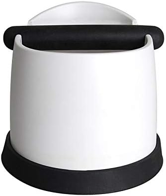 Xigeapg ABS coffee knock Box Espresso Coffee Barista Coffee Powder Slag Box Powder Slag Bucket & Non-Slip Base - white