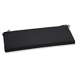 Pillow Perfect Indoor/Outdoor Bench Cushion with Sunbrella Canvas Black Fabric, 45 in. L X 18 in. W X 2.5 in. D
