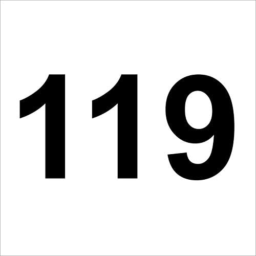 3 x black wheather-proof number decals in high qualitiy, number" 119 " , 10 cm high, without background, numbers, garbage can, rubbish bin, number decals, house number,mailbox, decals, stickers