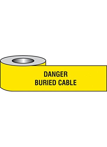 Caledonia Signs 58638 Underground Tape, "Danger Buried Cable"