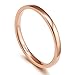 TIGRADE 2mm 4mm Titanium Ring Rose Gold Dome High Polished Wedding Band Comfort Fit Size 3-13.5 (2mm, 8.5)
