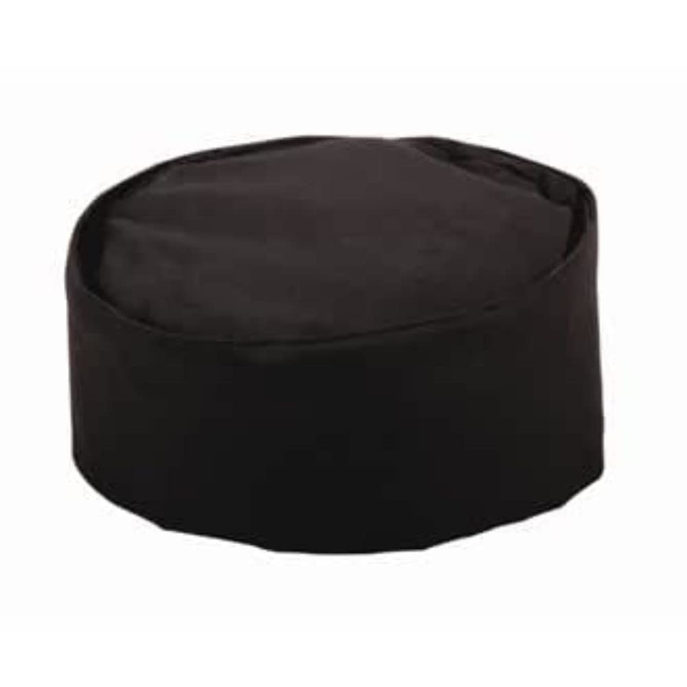 Whites Chefs Clothing A206-S Poly-Cotton Chefs Skull Cap, Black, Small