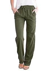 Acelitt Womens Casual Pants Capris Drawstring