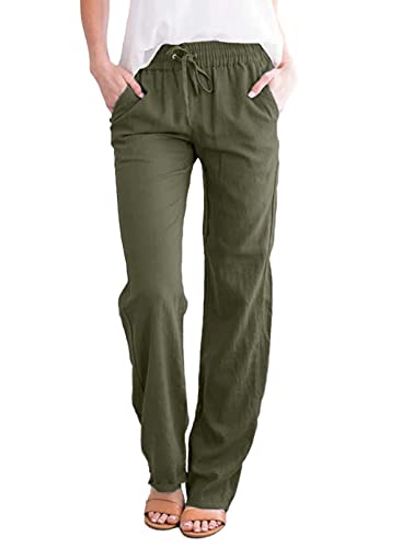 Acelitt Womens Casual Pants Capris Drawstring