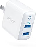 Anker Dual USB Wall Charger, PowerPort II 24W, Ultra-Compact Travel Charger with PowerIQ Technology and Foldable Plug, for iPhone X/8/7/6S/6 Plus, iPad Pro/Air 2/mini 4, Samsung S5, and Mo