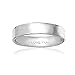Minimalist Plain Simple 925 Sterling Silver Flat Couples Wedding Band Ring For Women For Men 4MM