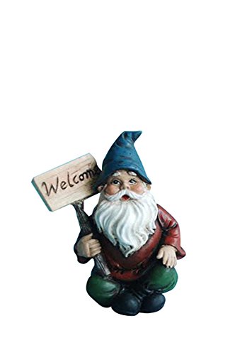 Hi-Line Gift Ltd Fairy Garden Gnome with Welcome Sign