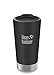 Klean Kanteen Insulated 16 Ounce Tumbler (Shale Black) Plus 3 Piece Set with Steel Straw Lid and Brush