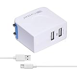 Motorola Moto Z / Z Droid / Z Play Droid / Z Force Droid Charger, Earldom 3.4A Dual Port Home Travel Wall Adapter with 3.3ft Type C to A Charging Cable Cord