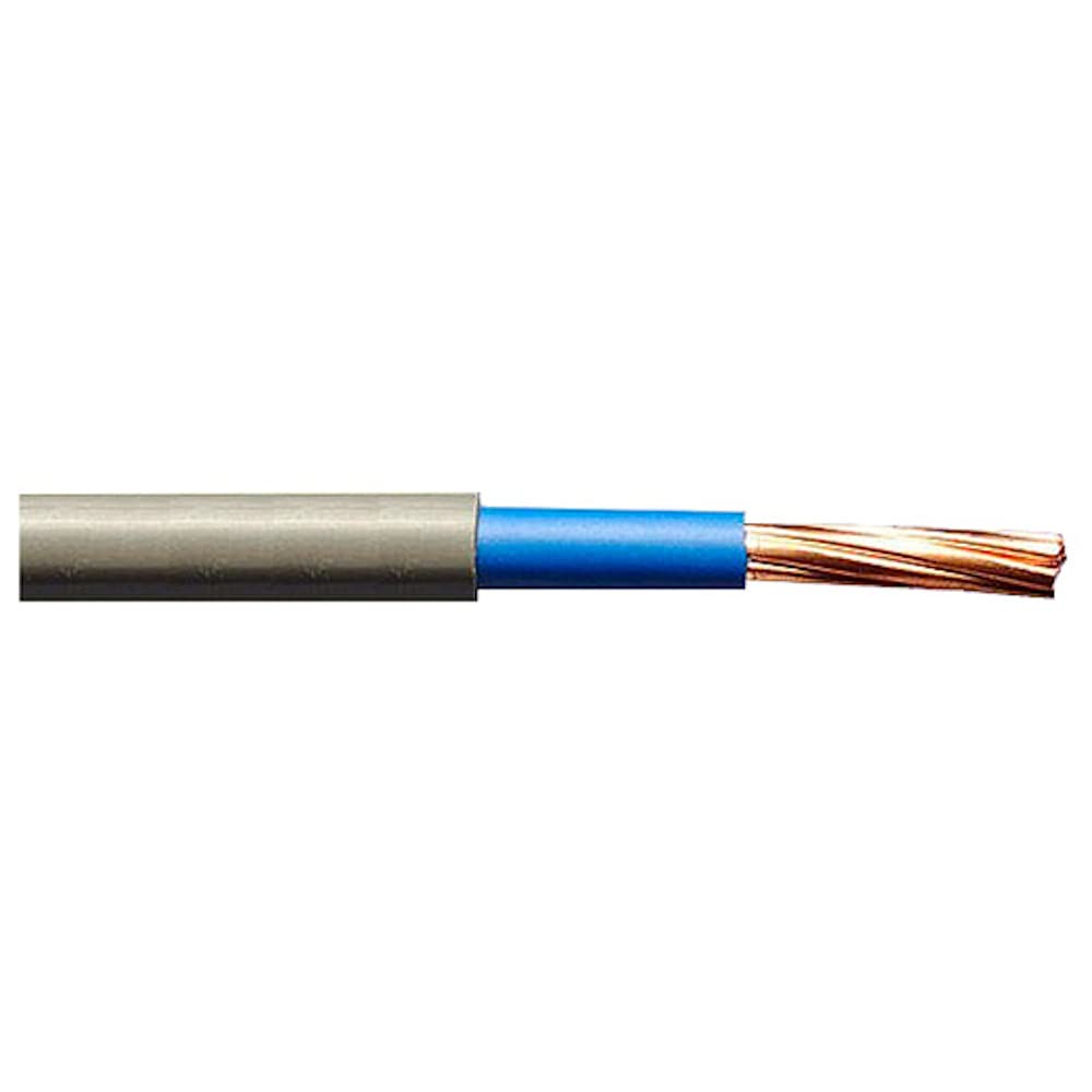 Merriway BH01487 Meter Tails with Blue Inner 6181Y 16.0mm Grey, 3 Metres (9 feet)