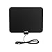 ViewTV 50 Mile Digital TV Antenna Flat Indoor Amplified HDTV - UHF/VHF 1080P Channels w/Detachable Signal Amplifier - 12ft Coax Cable - Black