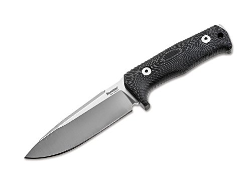 LionSteel T5 Satin Fahrtenmesser Schwarz, Klingenlänge: 12,8 cm, 02LS023