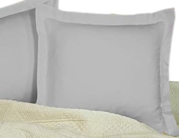 Amazon Com Nj European Square Pillow Shams 28x28 Set Of 2 Silver