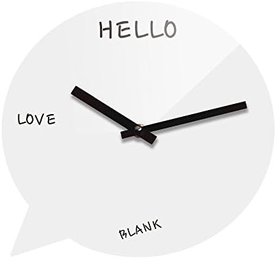 Refelx Non-Ticking Silent Acrylic Wall Clock, Small, Word Balloon, White