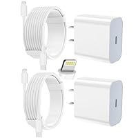 FEEL2NICE iPhone Charger Fast Charging 2 Pack Type C Wall Charger Block with 2 Pack [6FT&10FT] Long USB C to Lightning Cable for iPhone 14/13/12/12 Pro Max/11/Xs Max/XR/X,AirPods Pro