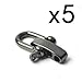 Cosmos &reg; 5 Set Stainless Steel D Shackles + 4 Holes Adjuster for Survival Bracelets w/ Anodized Gun Metal Color primary