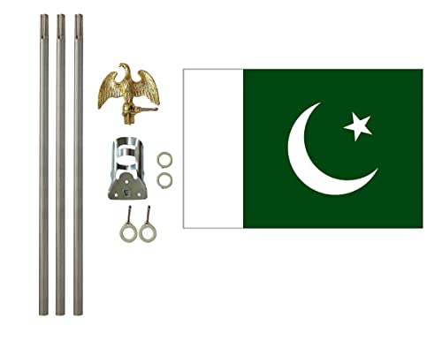 Pakistan 3x5 ft Outdoor Flag and Flag Pole