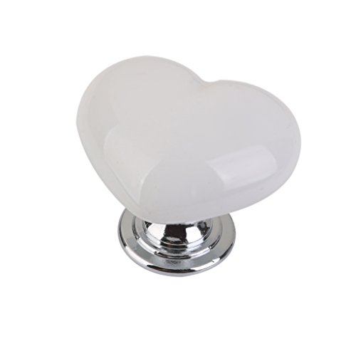 Heart Shaped Door Drawer Bin Handle Pull Knob Hardware White S