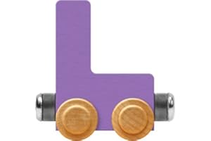 Maple Landmark NameTrain Pastel Letter Car L - Made in USA (Lavender)